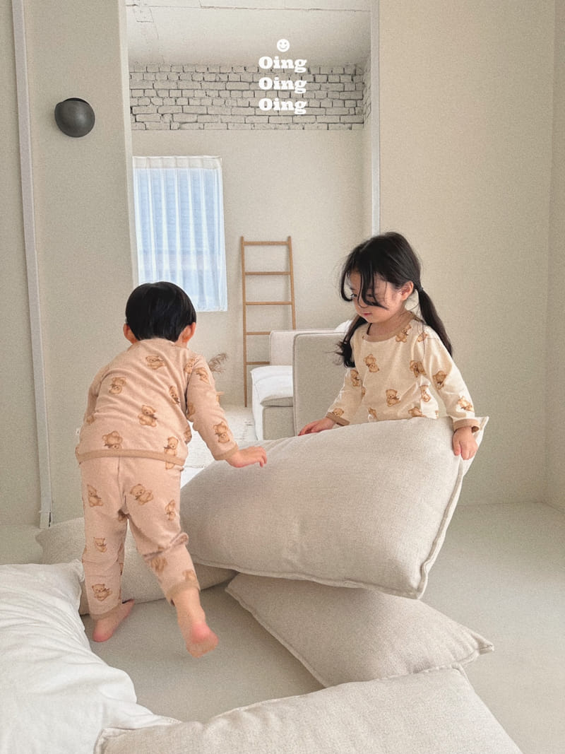 Oing - Korean Children Fashion - #Kfashion4kids - Cozy Bear Top Bottom Set - 9