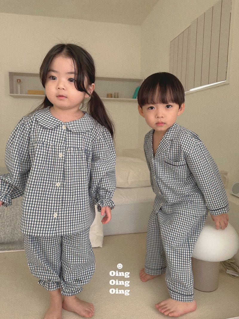 Oing - Korean Children Fashion - #childrensboutique - Dep Check Pajama Set - 5