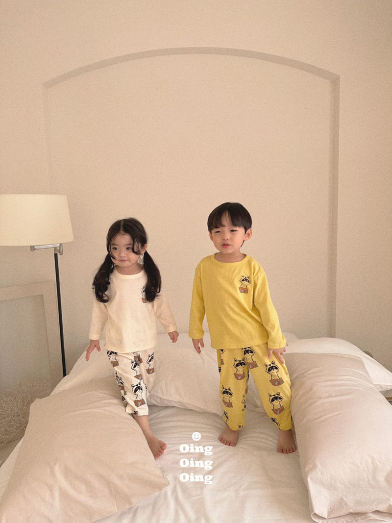 Oing - Korean Children Fashion - #designkidswear - Racoon Top Bottom Set - 10