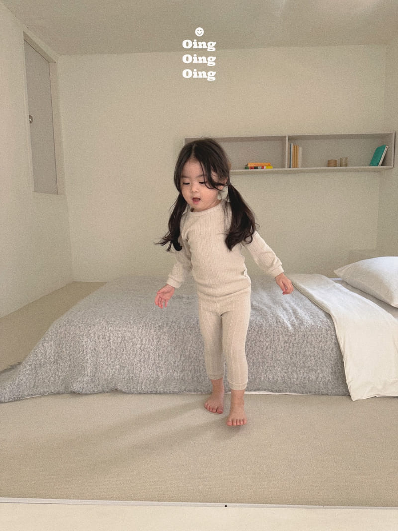 Oing - Korean Children Fashion - #designkidswear - Latte Rib Top Bottom Set - 9