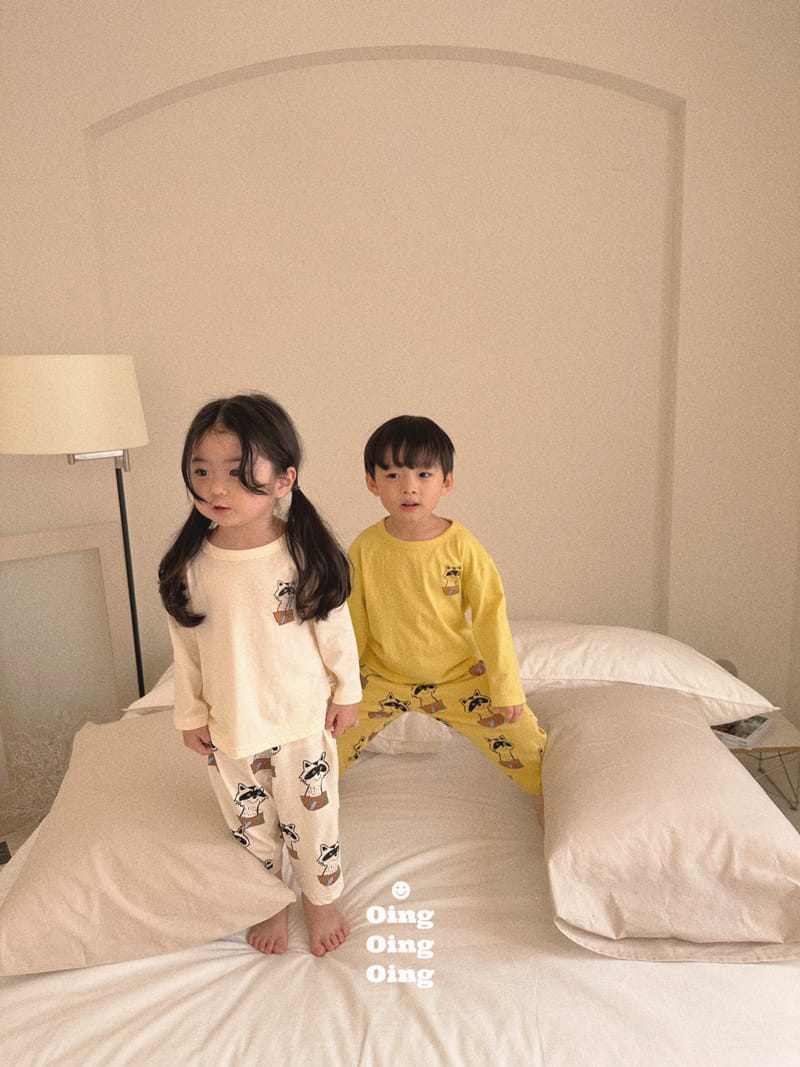 Oing - Korean Children Fashion - #fashionkids - Racoon Top Bottom Set - 12