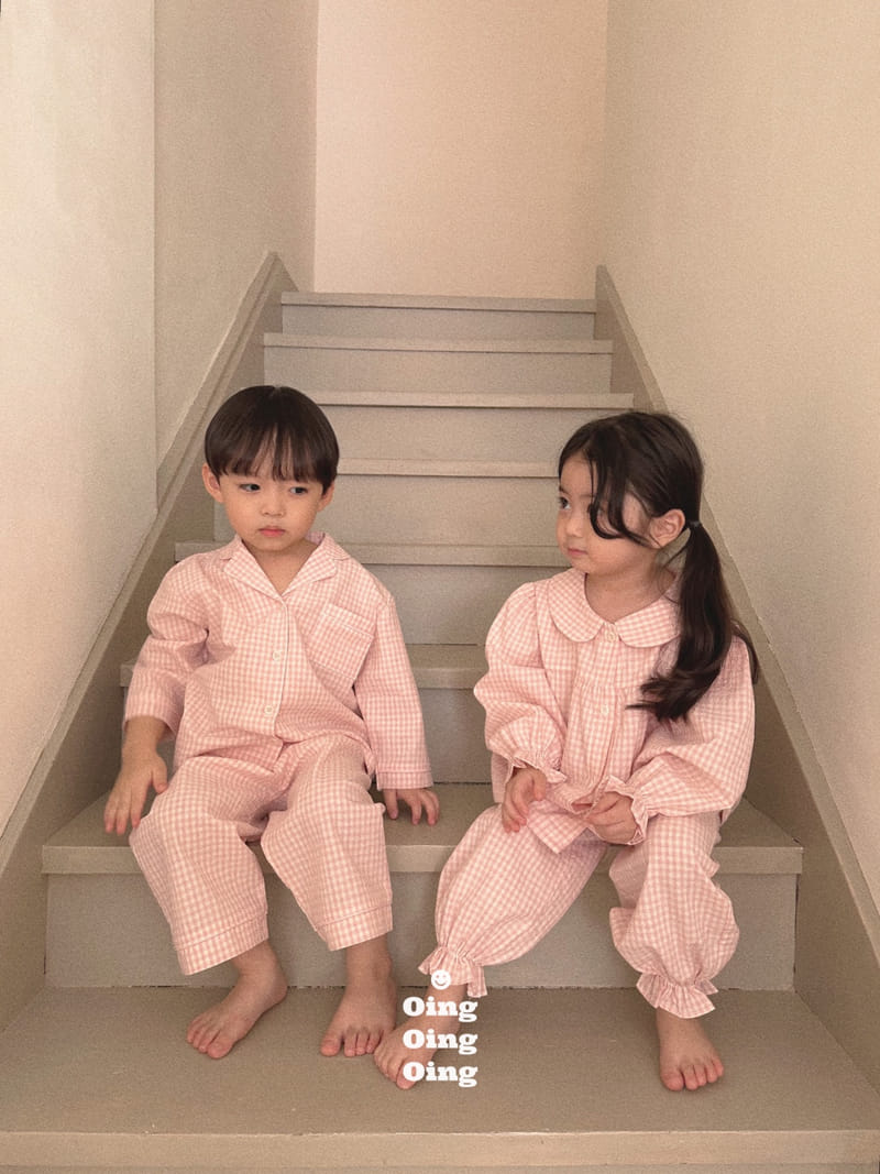 Oing - Korean Children Fashion - #fashionkids - Dep Check Pajama Set - 8