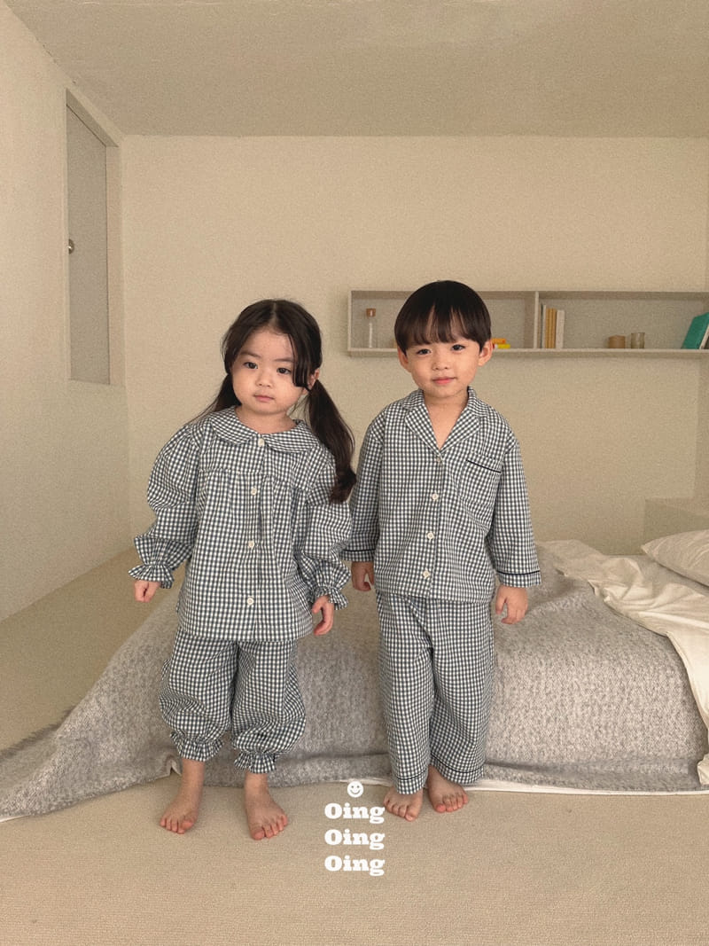 Oing - Korean Children Fashion - #stylishchildhood - Dep Check Pajama Set - 3