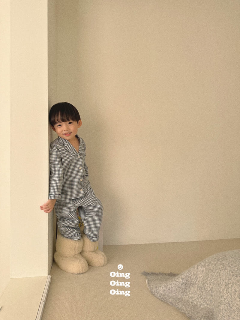 Oing - Korean Children Fashion - #todddlerfashion - Dep Check Pajama Set