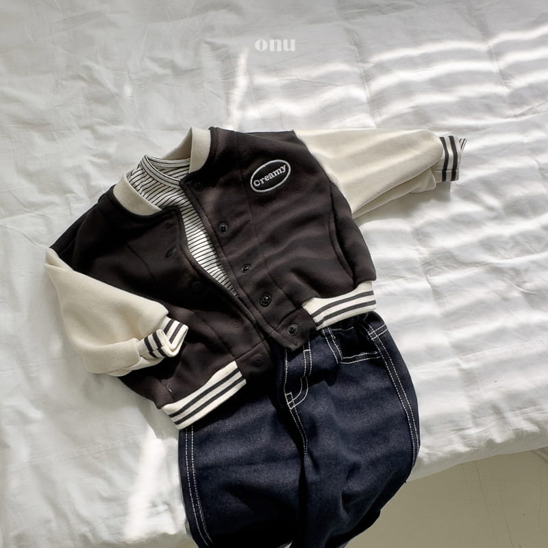 Onu - Korean Children Fashion - #Kfashion4kids - Creamy Baseball Jumper - 8