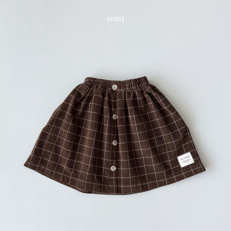 Onu - Korean Children Fashion - #Kfashion4kids - Rib Check Skirt - 3