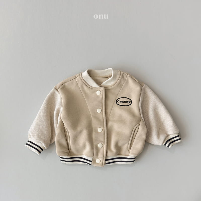 Onu - Korean Children Fashion - #discoveringself - Creamy Baseball Jumper - 3