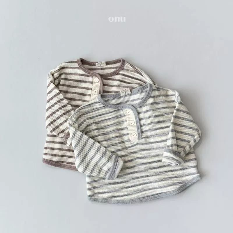 Onu - Korean Children Fashion - #discoveringself - Waffle Stripes Tee