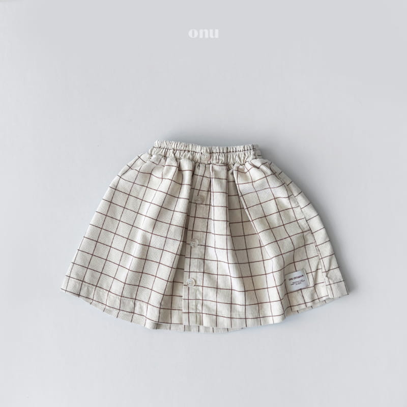 Onu - Korean Children Fashion - #kidzfashiontrend - Rib Check Skirt - 2