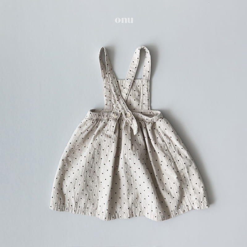 Onu - Korean Children Fashion - #Kfashion4kids - Dot Dungarees Skirt - 4