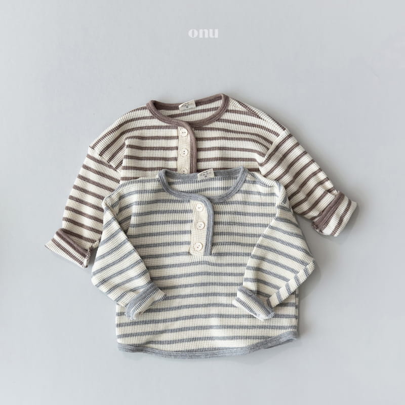 Onu - Korean Children Fashion - #littlefashionista - Waffle Stripes Tee - 7