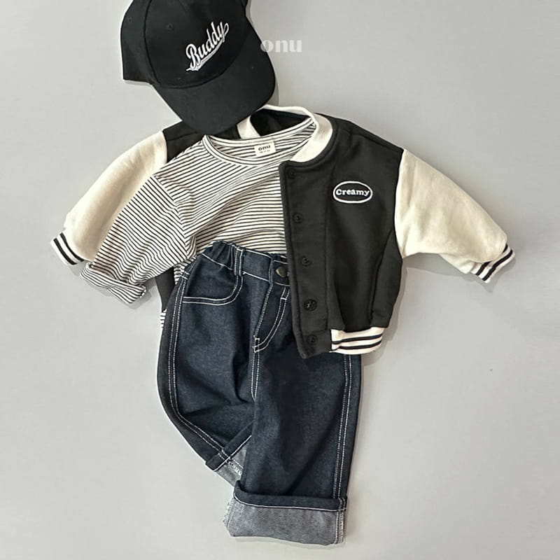 Onu - Korean Children Fashion - #minifashionista - Creamy Baseball Jumper - 11