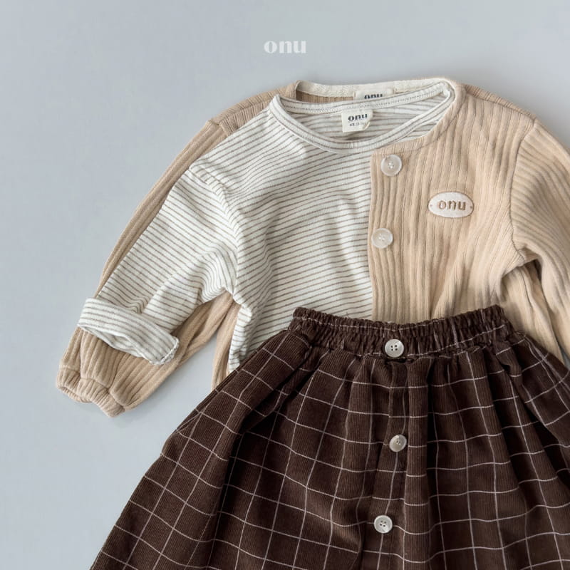 Onu - Korean Children Fashion - #prettylittlegirls - Rib Check Skirt - 7