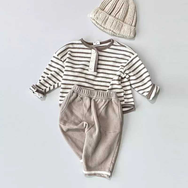 Onu - Korean Children Fashion - #todddlerfashion - Waffle Stripes Tee - 11