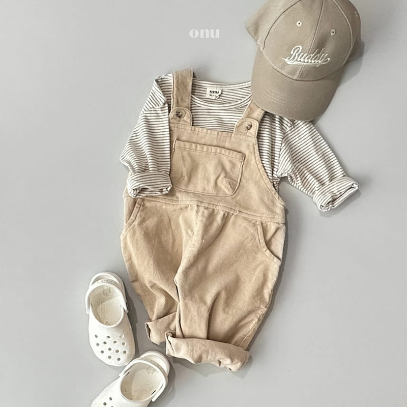 Onu - Korean Children Fashion - #todddlerfashion - Rib Dungarees Pants - 9