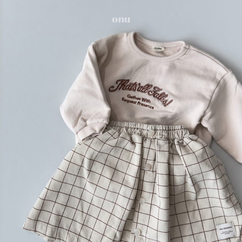 Onu - Korean Children Fashion - #todddlerfashion - Rib Check Skirt - 8