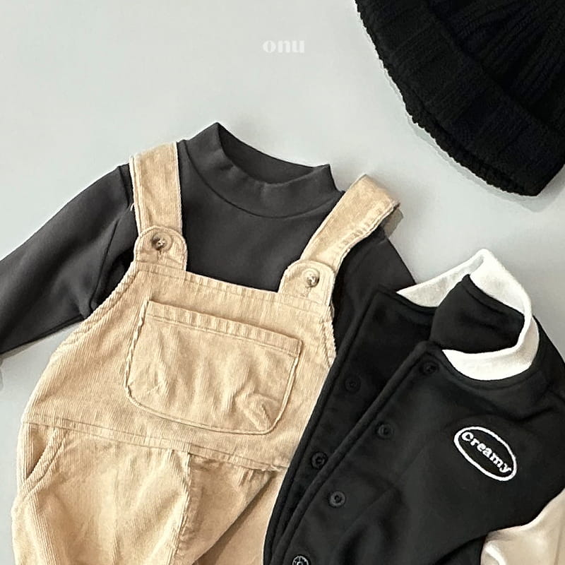 Onu - Korean Children Fashion - #toddlerclothing - Rib Dungarees Pants - 10