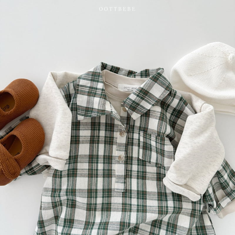 Oott Bebe - Korean Baby Fashion - #babyoninstagram - Robin Check Bodysuit - 11