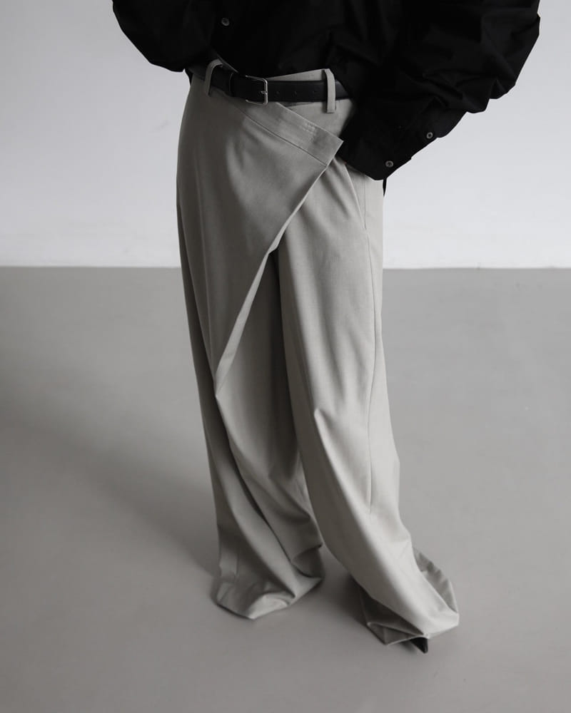 Paper Moon - Korean Women Fashion - #thelittlethings - asymmetry pin tuck wide maxi trousers - 5