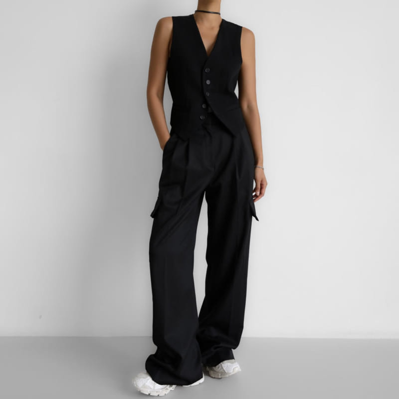 Paper Moon - Korean Women Fashion - #womensfashion - cargo wide tailored trousers - 8