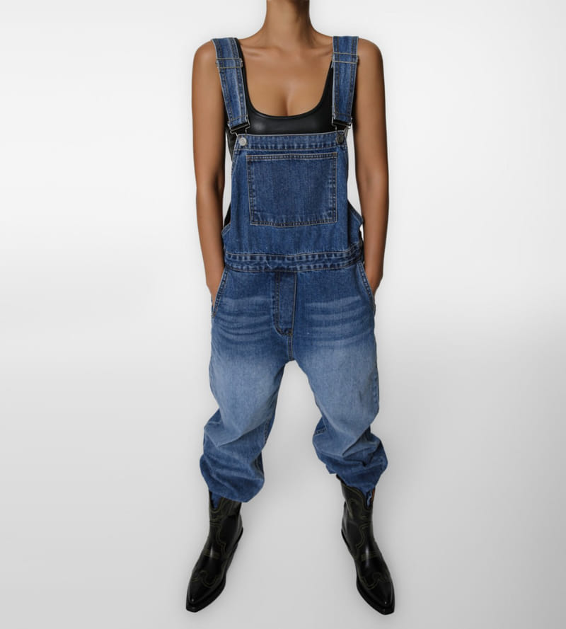 Paper Moon - Korean Women Fashion - #womensfashion - classic blue jeans denim overalls  - 11