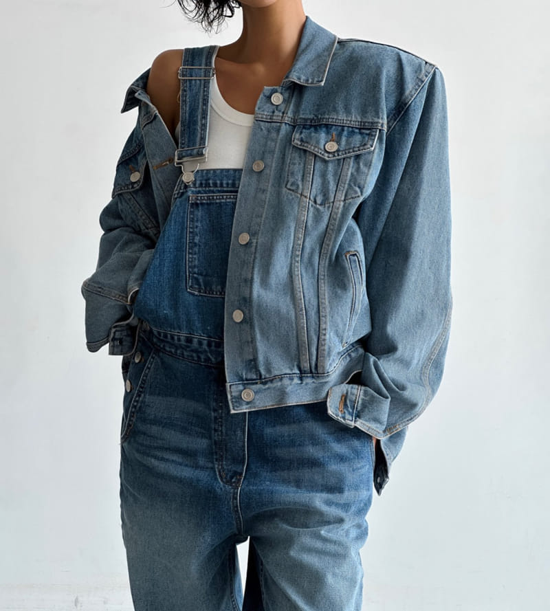 Paper Moon - Korean Women Fashion - #womensfashion - classic blue jeans denim overalls  - 5