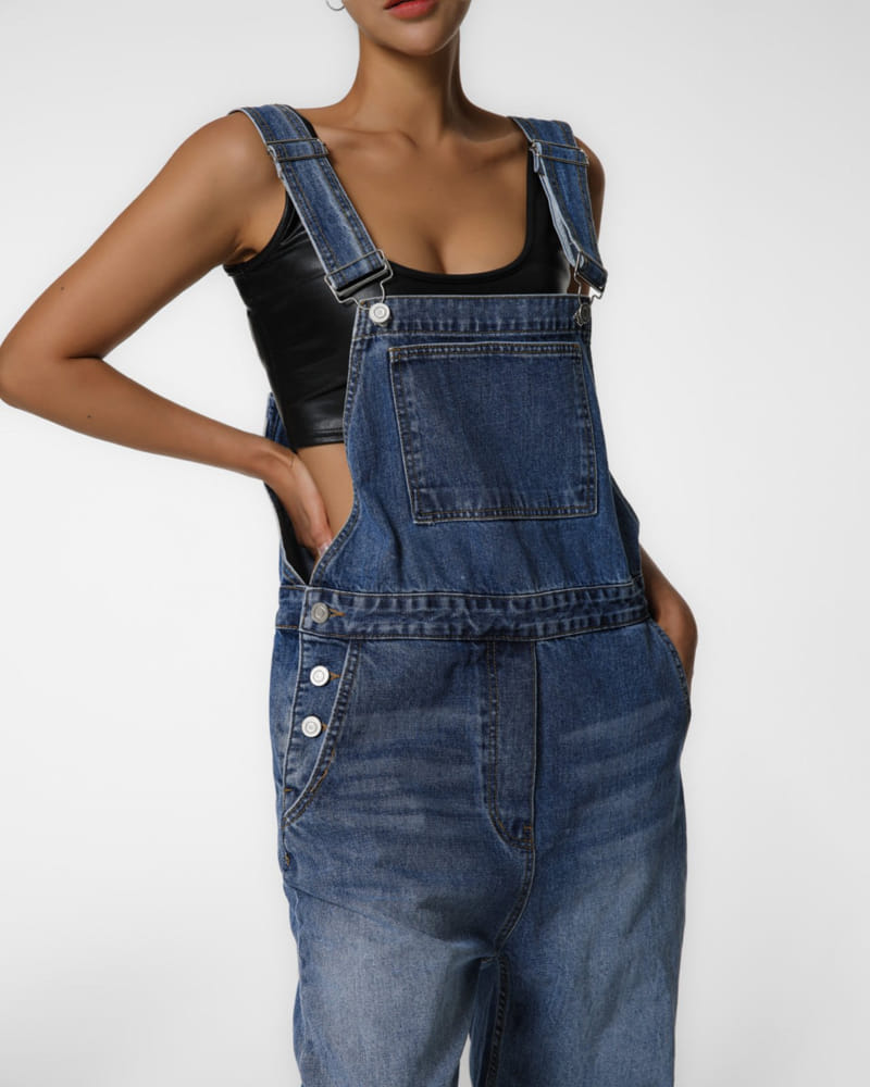 Paper Moon - Korean Women Fashion - #womensfashion - classic blue jeans denim overalls  - 9