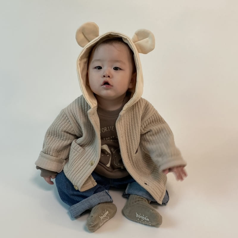 Party Kids - Korean Baby Fashion - #babyfashion - Quilting Bear Jumper - 4