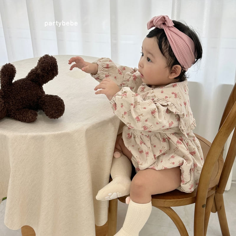 Party Kids - Korean Baby Fashion - #babyootd - Merry Gold Bodysuit - 2