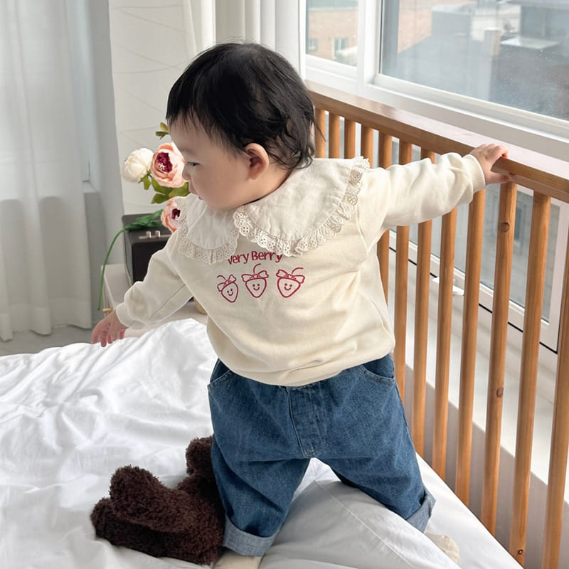 Party Kids - Korean Baby Fashion - #babyoutfit - Berry Sweatshirt