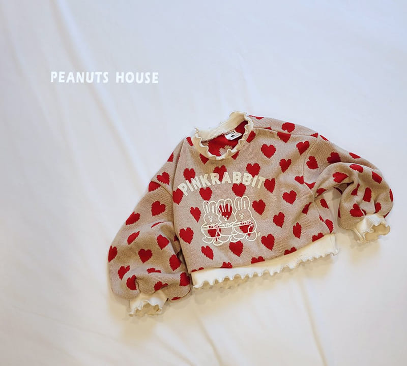 Peanuts - Korean Children Fashion - #littlefashionista - Heart Knit Tee