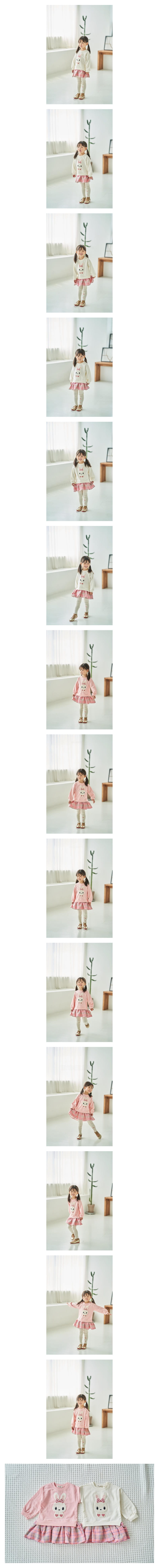 Pepper Mint - Korean Children Fashion - #todddlerfashion - Check Rabbit Tee