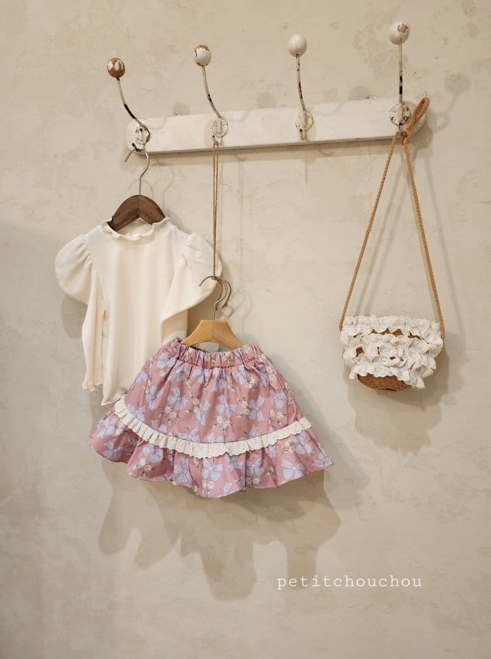 Petit Chou Chou - Korean Children Fashion - #kidsshorts - Floral Whole Skirt - 4