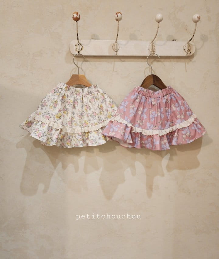 Petit Chou Chou - Korean Children Fashion - #kidzfashiontrend - Floral Whole Skirt - 5