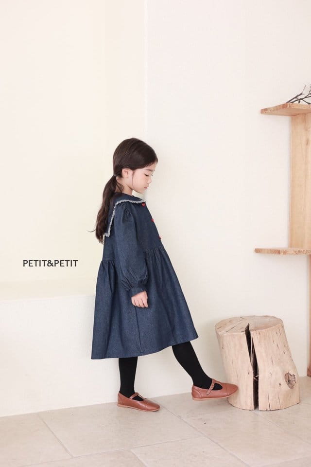 Petit & Petit - Korean Children Fashion - #Kfashion4kids - Denim Collar One-piece - 5