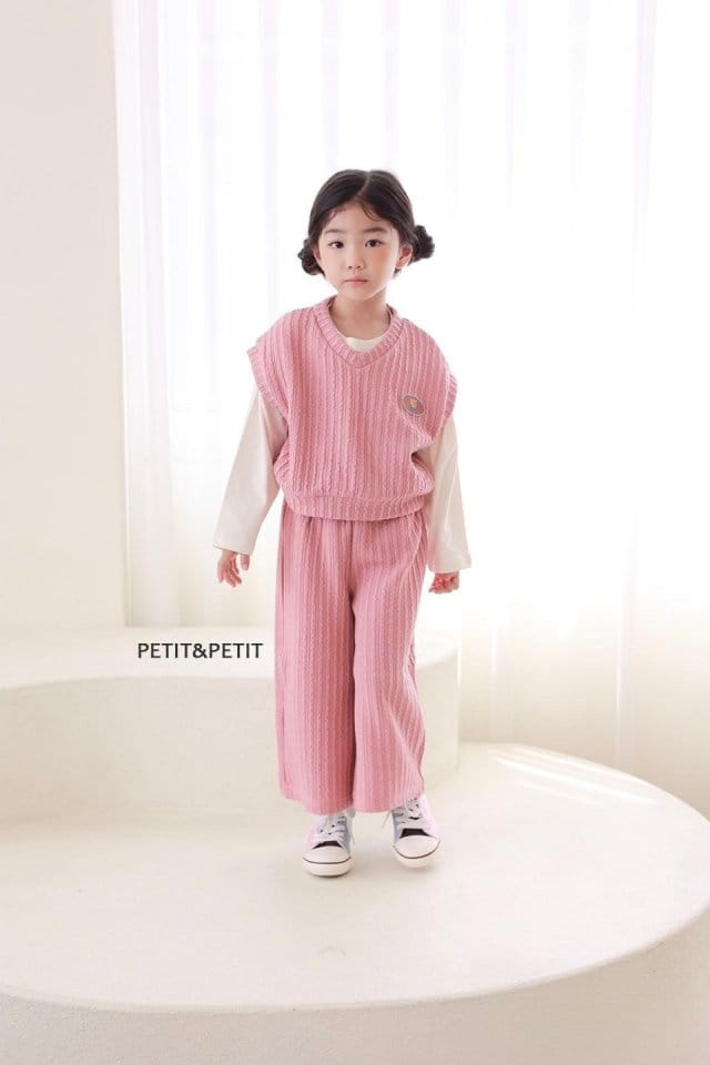 Petit & Petit - Korean Children Fashion - #childrensboutique - Twist Vest Top Bottom Set 