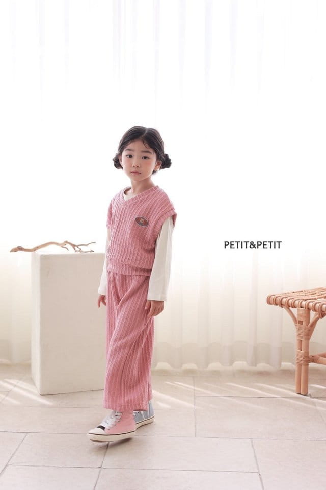 Petit & Petit - Korean Children Fashion - #discoveringself - Twist Vest Top Bottom Set  - 3