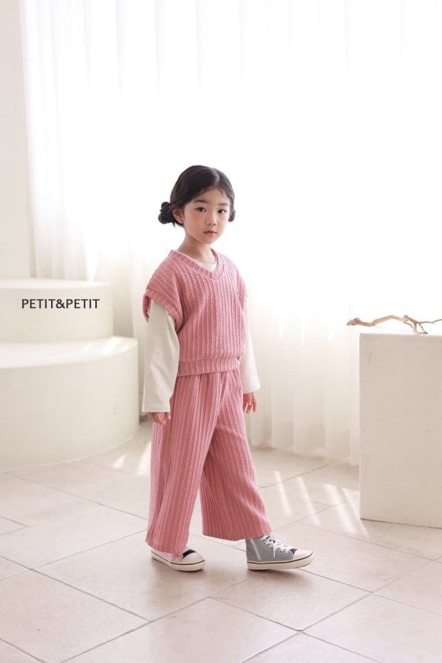 Petit & Petit - Korean Children Fashion - #discoveringself - Twist Vest Top Bottom Set  - 4