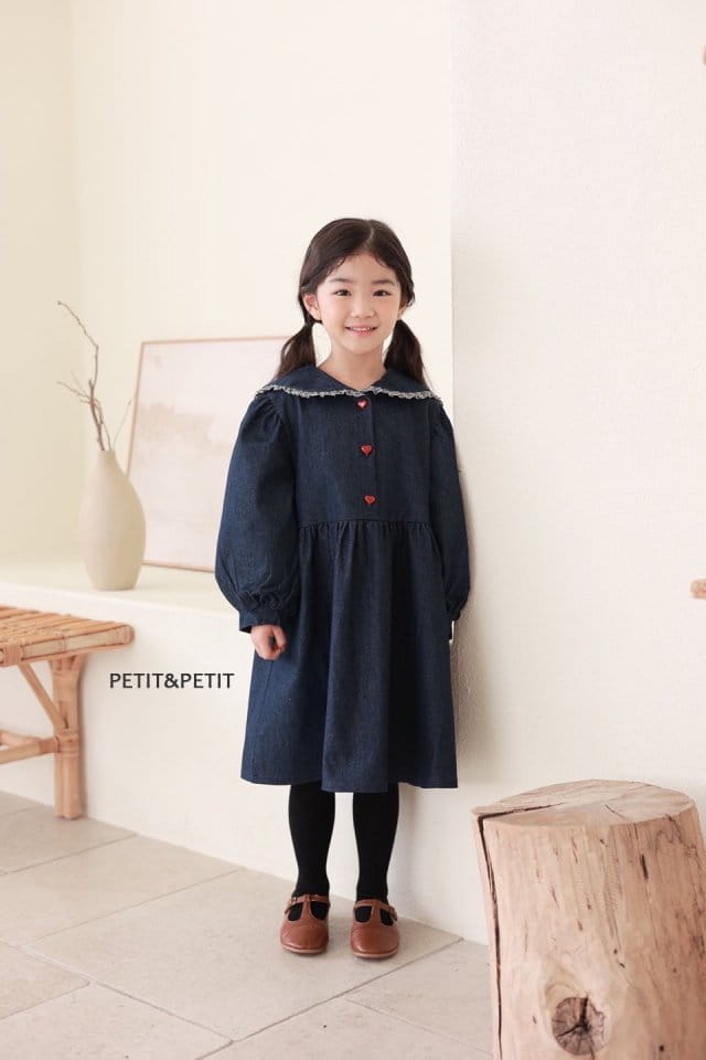 Petit & Petit - Korean Children Fashion - #kidsstore - Denim Collar One-piece - 4