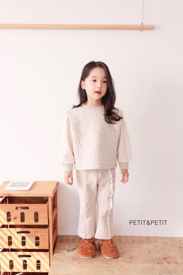 Petit & Petit - Korean Children Fashion - #kidzfashiontrend - Ribbon Jacquard Top Bottom Set - 6