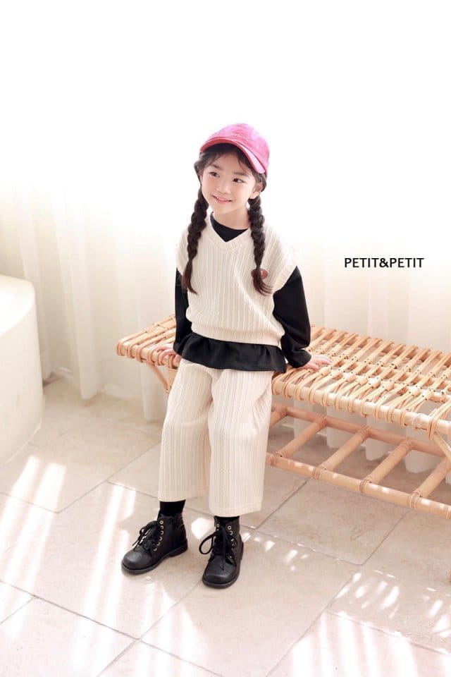 Petit & Petit - Korean Children Fashion - #littlefashionista - Twist Vest Top Bottom Set  - 9