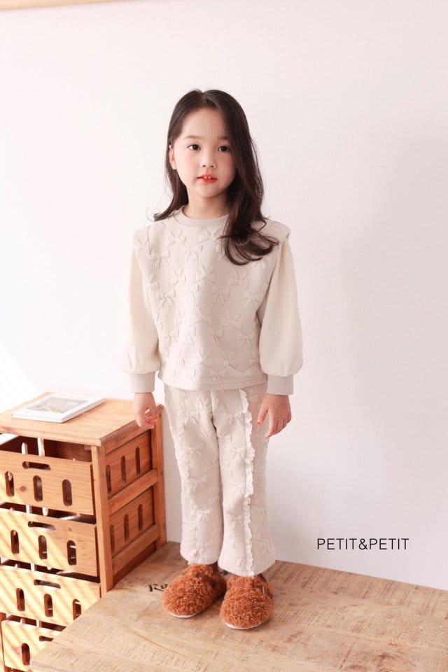 Petit & Petit - Korean Children Fashion - #magicofchildhood - Ribbon Jacquard Top Bottom Set - 9