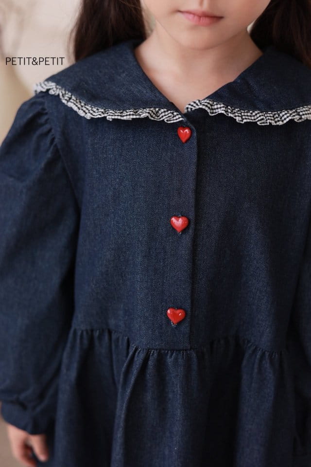 Petit & Petit - Korean Children Fashion - #prettylittlegirls - Denim Collar One-piece - 9