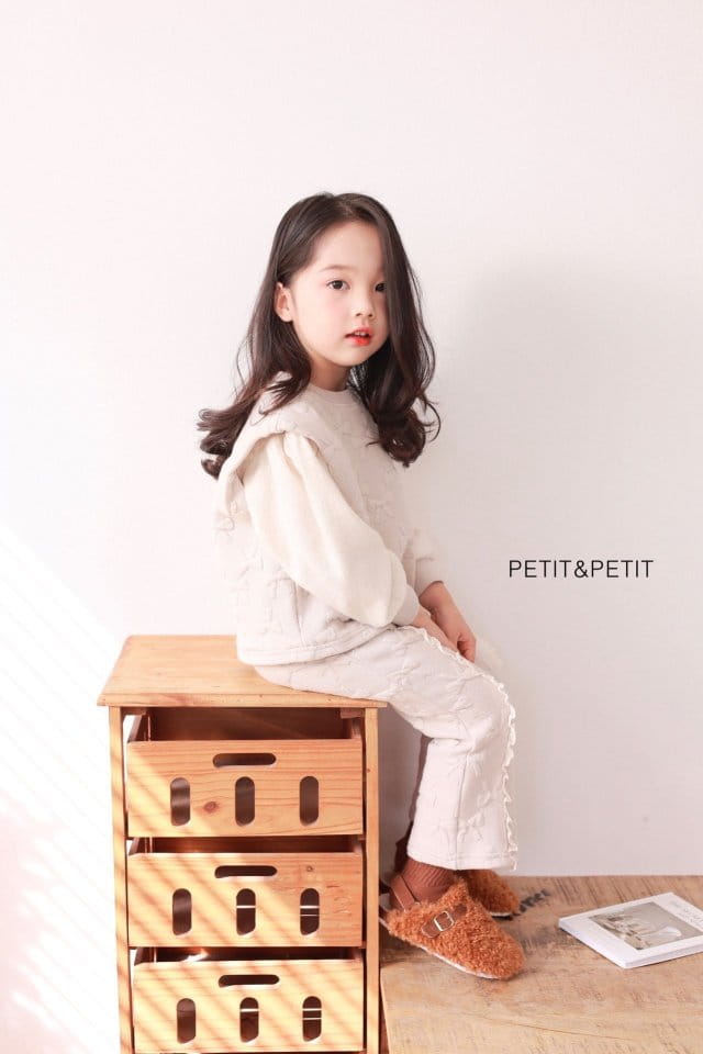 Petit & Petit - Korean Children Fashion - #todddlerfashion - Ribbon Jacquard Top Bottom Set - 12