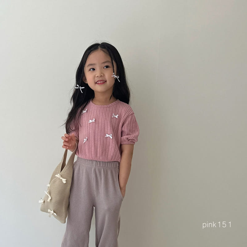 Pink151 - Korean Children Fashion - #prettylittlegirls - Ribbon Knitt Tee - 3