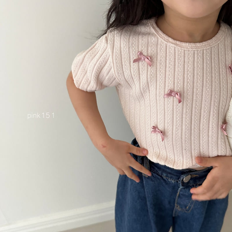 Pink151 - Korean Children Fashion - #stylishchildhood - Ribbon Knitt Tee - 6