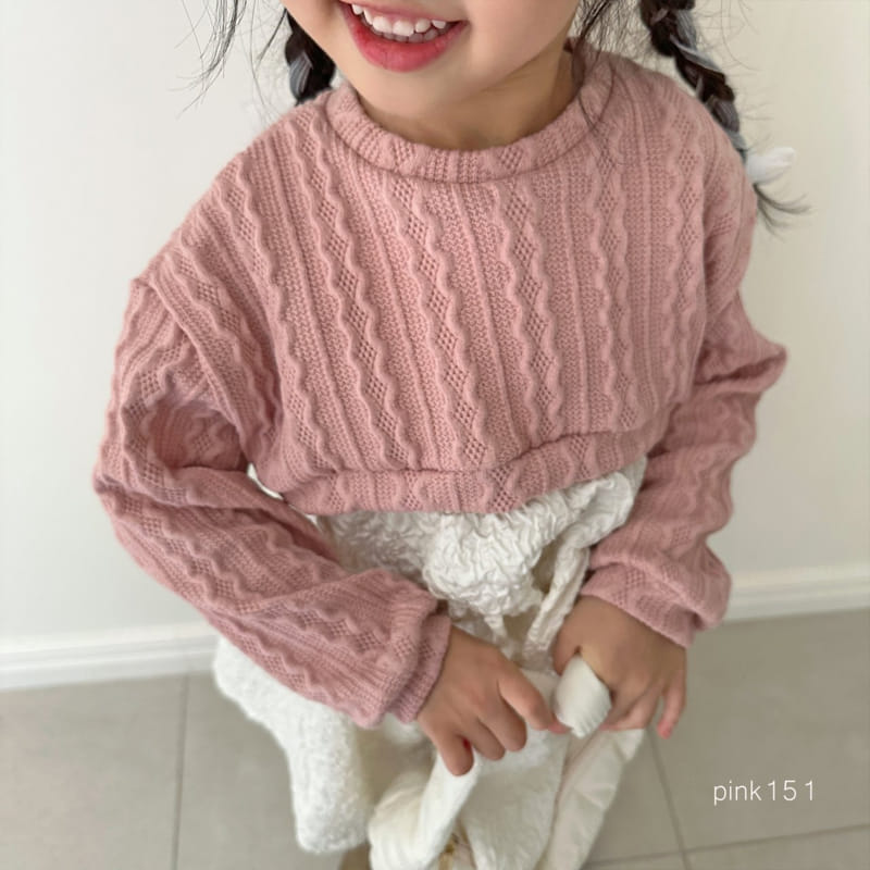 Pink151 - Korean Children Fashion - #todddlerfashion - Cable Knit Crop Tee - 4