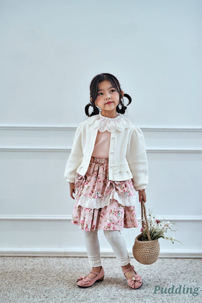 Pudding - Korean Children Fashion - #stylishchildhood - Flower Skirt - 4