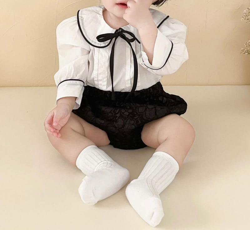 Reve Kid - Korean Baby Fashion - #babyboutique - White Bloomer Set