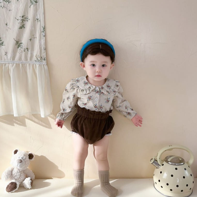 Reve Kid - Korean Baby Fashion - #babyfever - Natural Flower Blouse Set